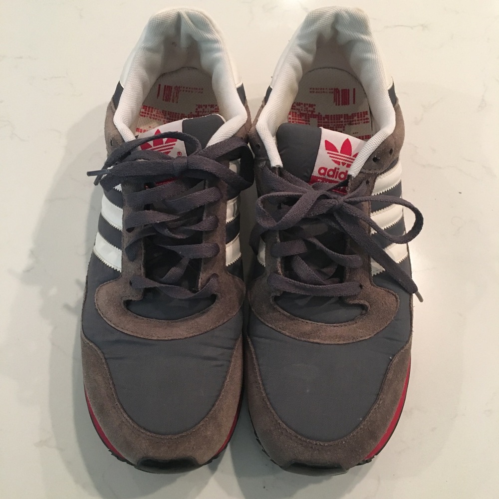 Adidas Red, Gray, White Tennis Shoes Size 12